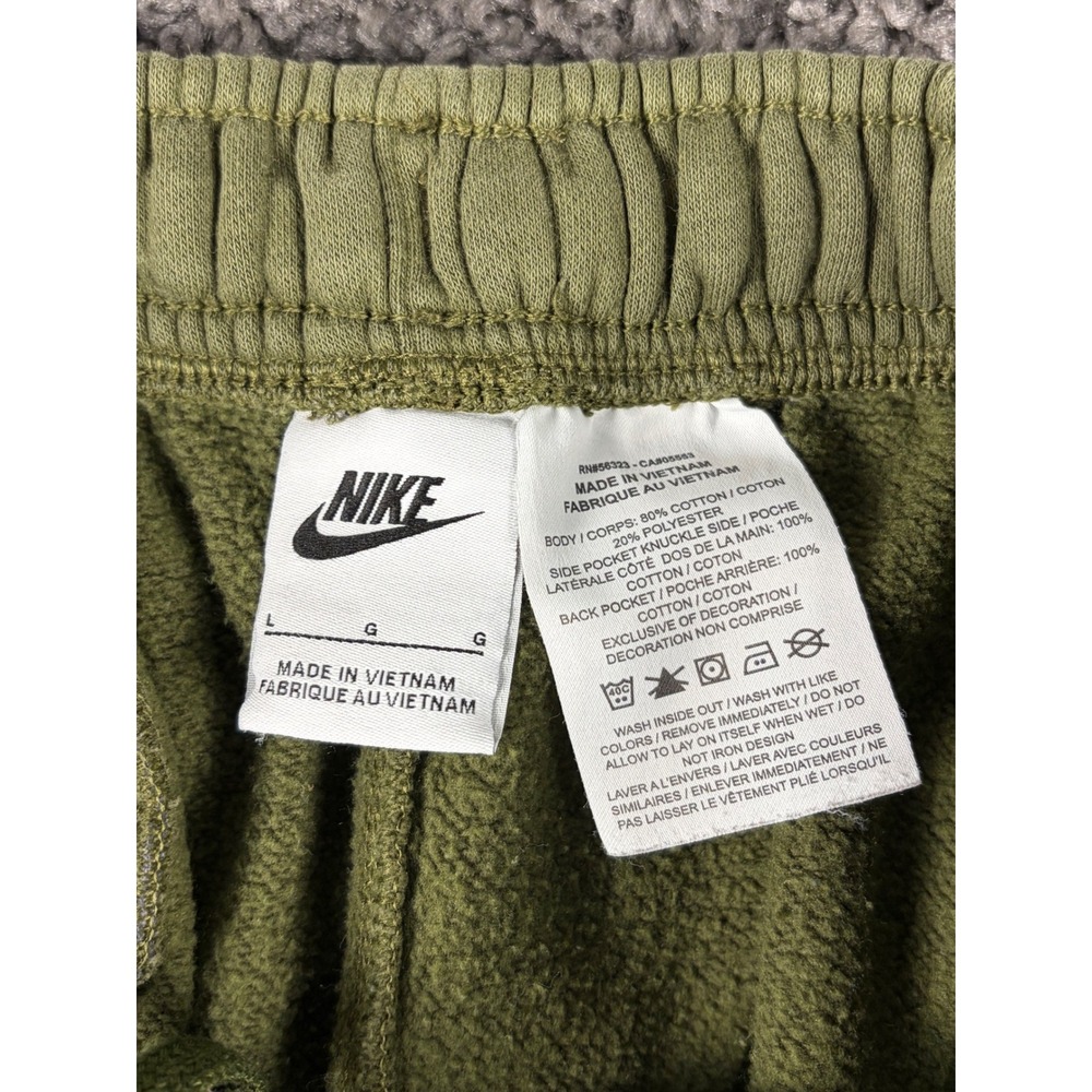 Nike Mens Sportswear Big Swoosh Fleece Shorts Olive Green BV2772-326 L - Picture 2 of 5